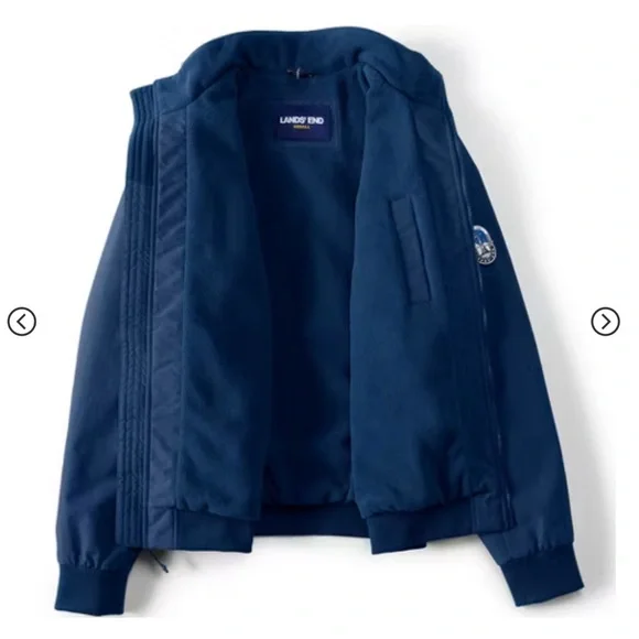 Lands’ End Fleece Lined Classic Squall Jacket Blue Large Tall 42 44 *Like New* - Picture 5 of 10